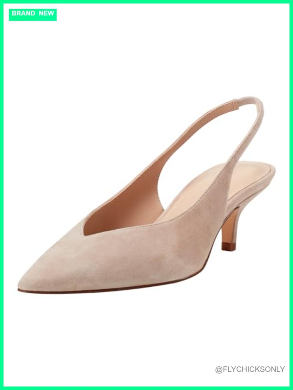Marc Fisher Labela Suede Slingback Kitten Heel Pointy Toe Pumps